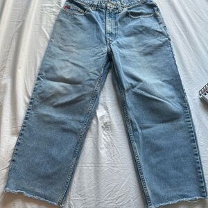 Casual Vintage Light Blue Wide Leg Jeans for Women